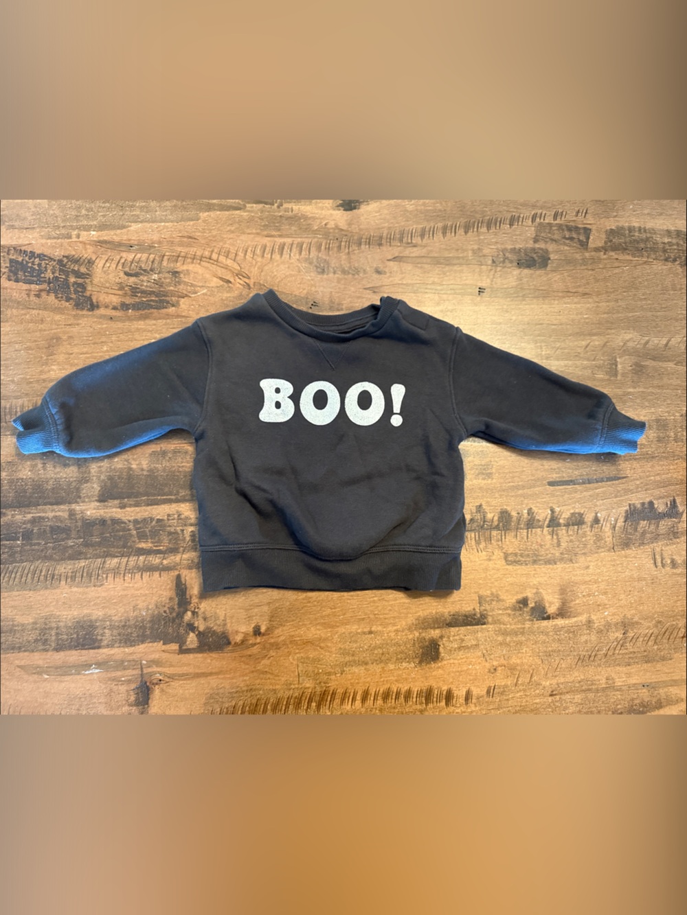 Kids Black 'BOO!' Halloween Sweatshirt
